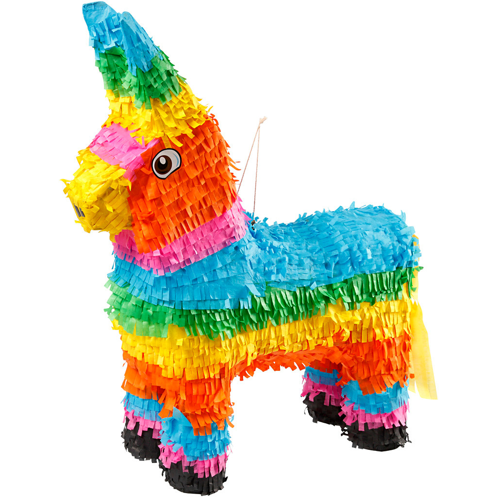 Flerfarvet Piñata - Æsel Fiesta til Festen!
