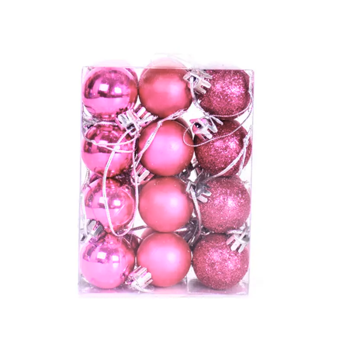 Pink Julekugler - 36 stk. til pynt i juletiden