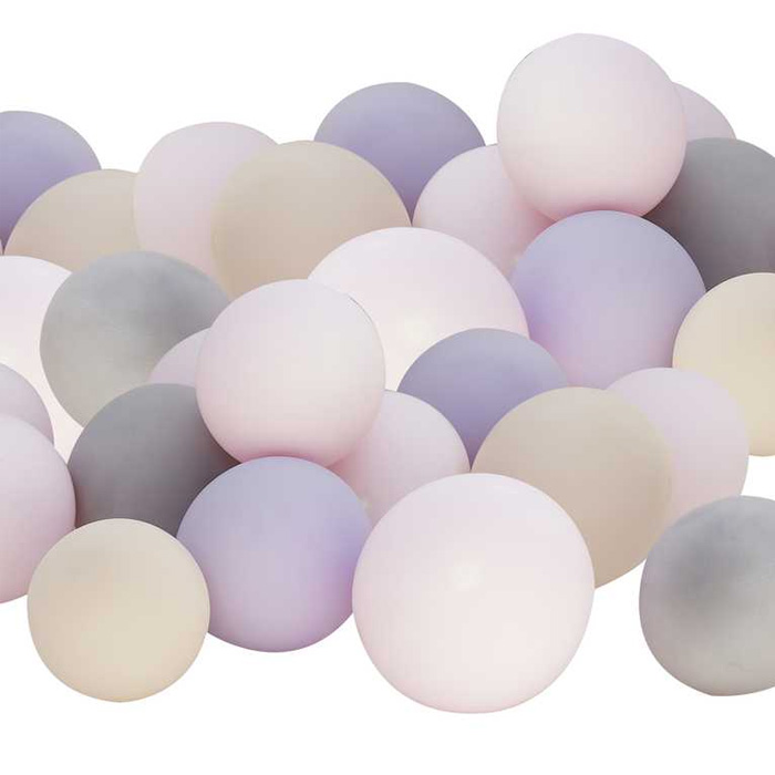 Pastel Mini Balloner i Pink og Lilla - 40 stk.