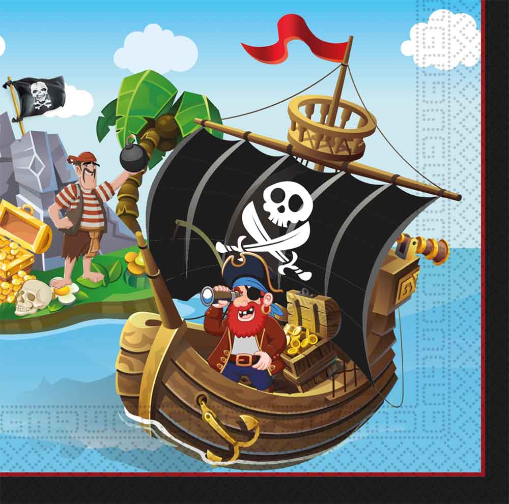 Pirat servietter - 20 stk til festlige piratfester!