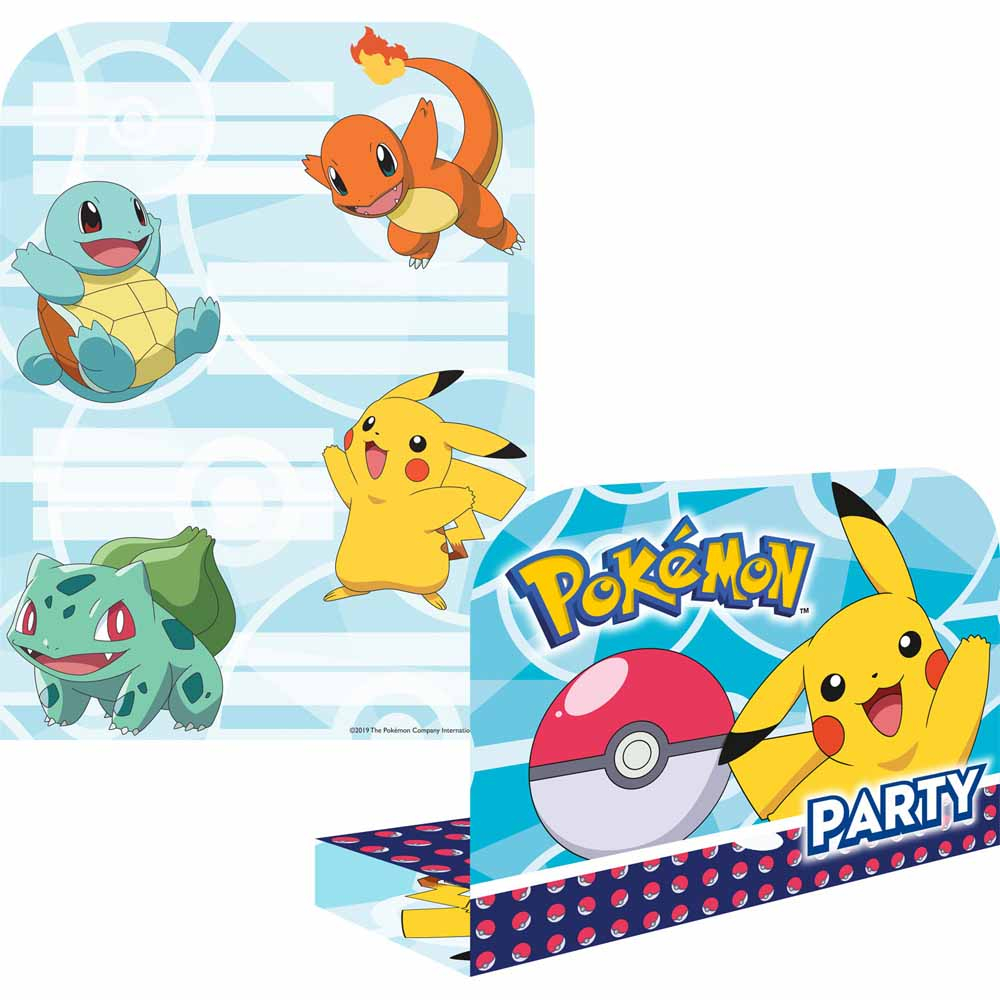 Pokémon Fødselsdagsindbydelser – 8 stk. til fest!