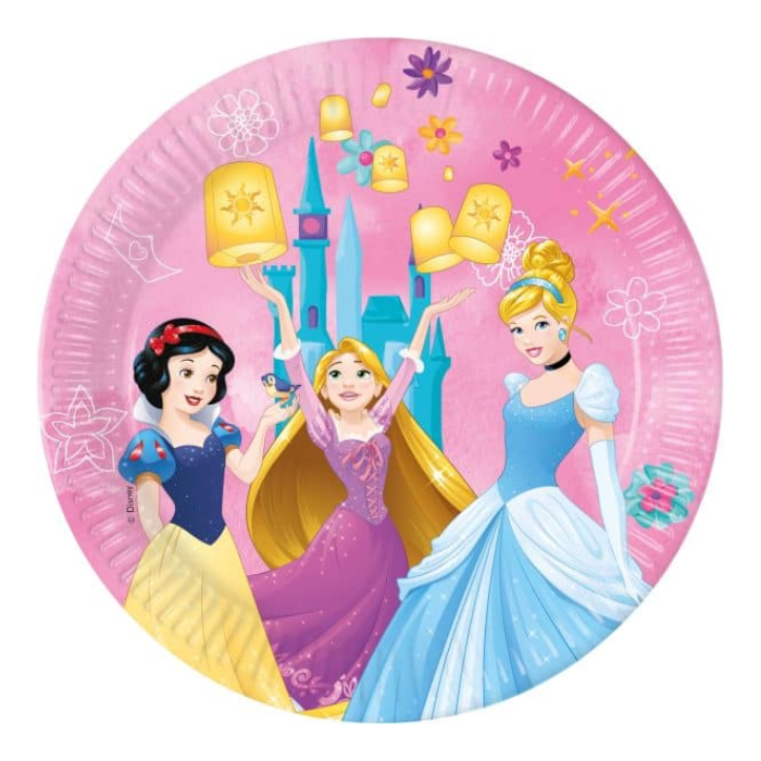 Prinsesse Paptallerkner - 8 stk. til festlige anledninger
