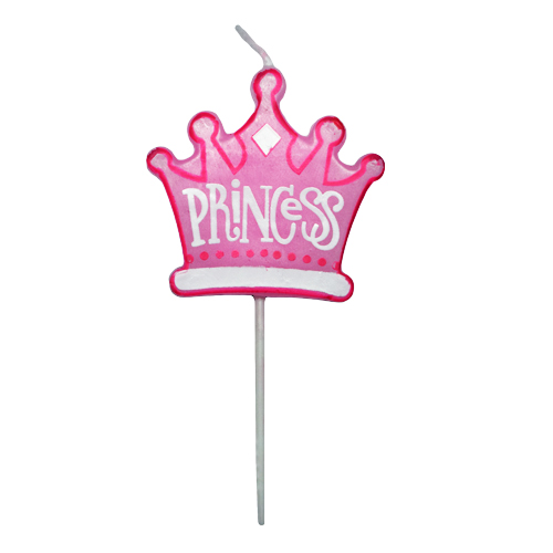 Prinsessekrone Fødselsdagslys i Pink – 16 stk.