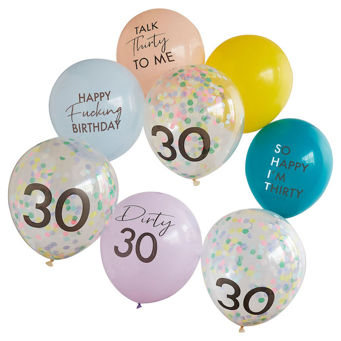 "Dirty 30 Ballonbuket Mix til Fødselsdag"