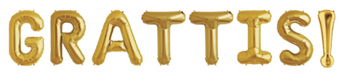 Quot Grattis Quot  Folieballoner   Guld 40