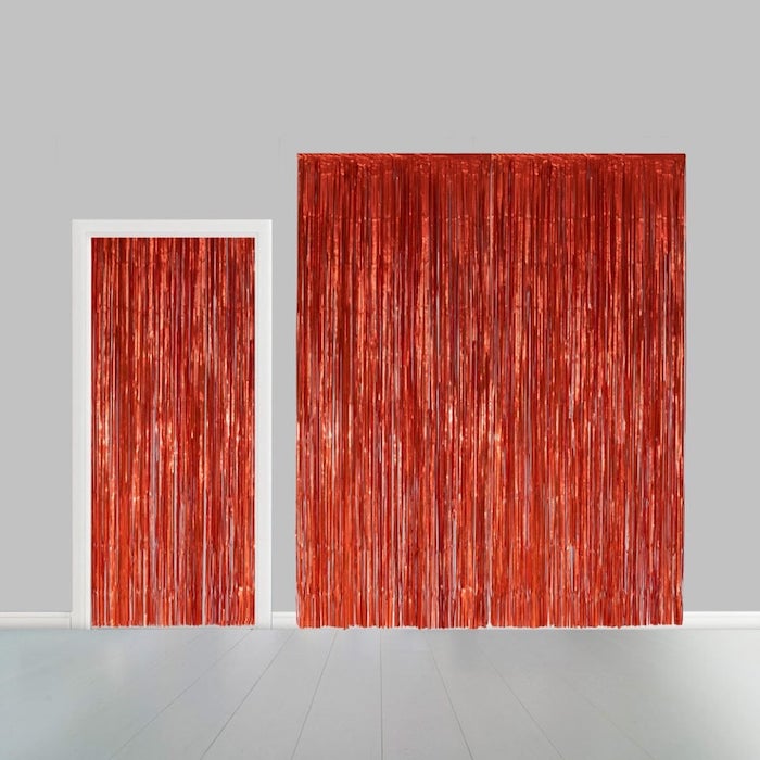 Rød Glimmerforhæng 100 x 240 cm - Super tilbud!