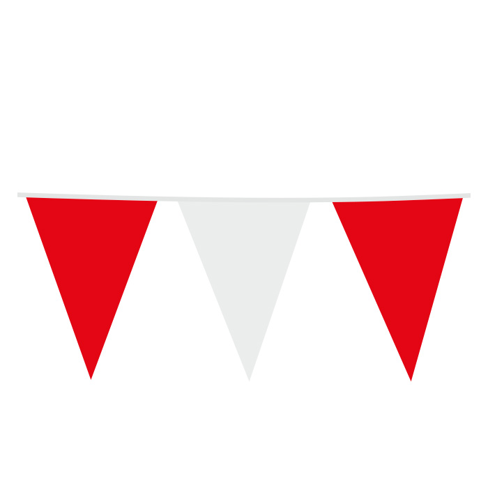 Rød og Hvid Flagguirlande 10 Meter - Danmark Tema