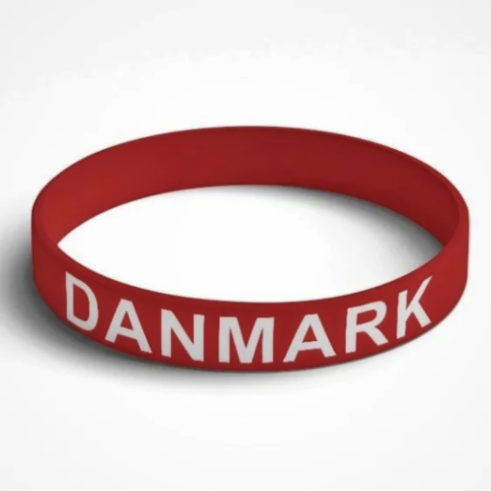 Rød-Hvid Silikone Armbånd til Danmark - Super Tilbud!