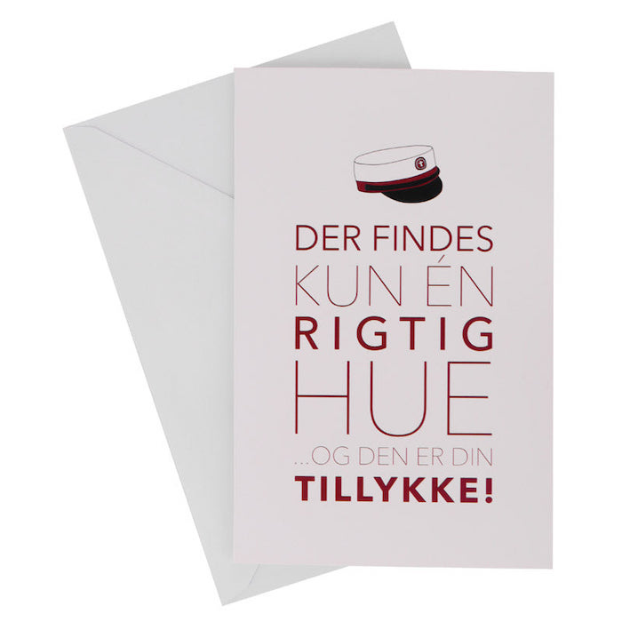 Rød Studenterkort med Kuvert til Festen