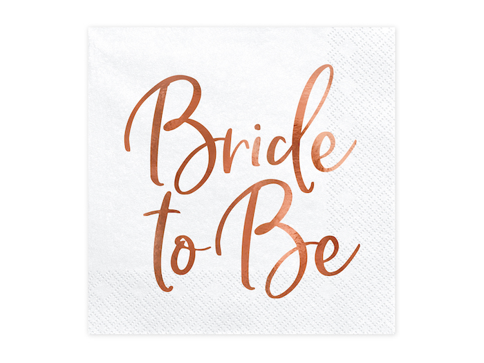 Rose Gold Bride To Be Servietter - 20 stk. 33x33 cm