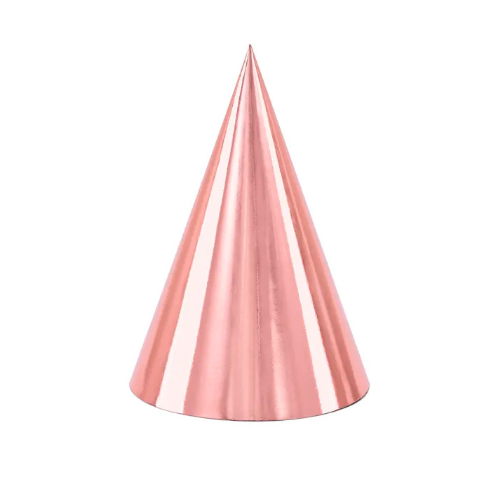 Rose Gold Festhatte til Temafest - 6 stk.