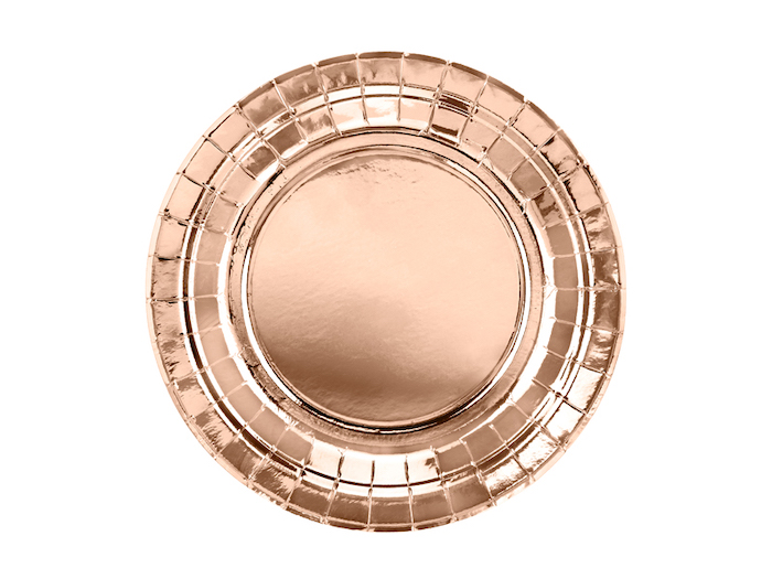 Rose Gold Paptallerken - 6 stk. til festlige anledninger