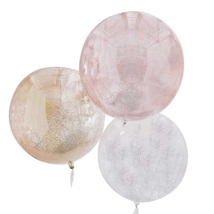 Runde Glitter Balloner - 3 stk. til festlige anledninger