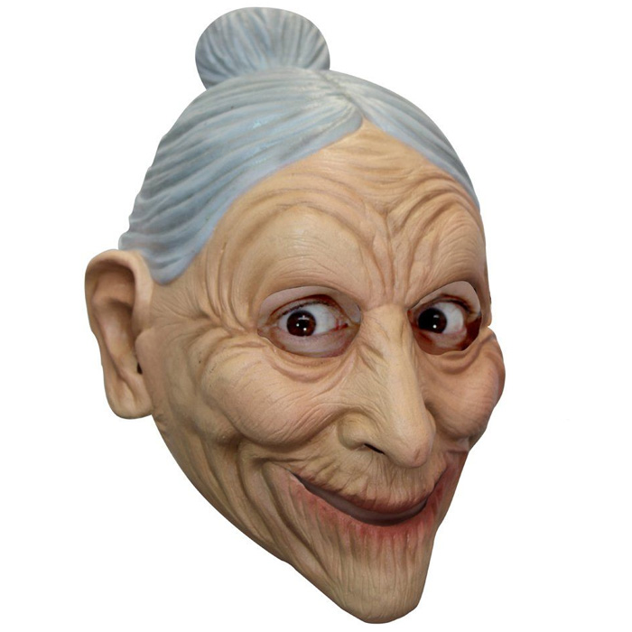 Sjov Gammel Dame Maske til Halloween Fest