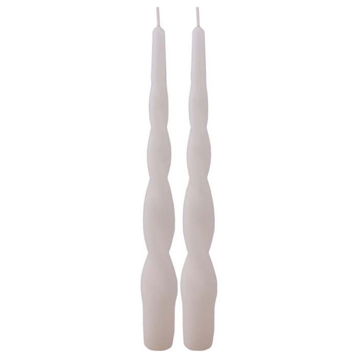 Snoede Elfenben Stagelys - 2x24 cm til Festen