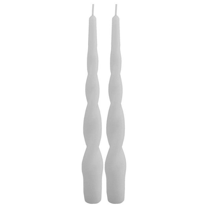 Snoede Hvide Stagelys 2x 24 cm - Perfekt til Fest!