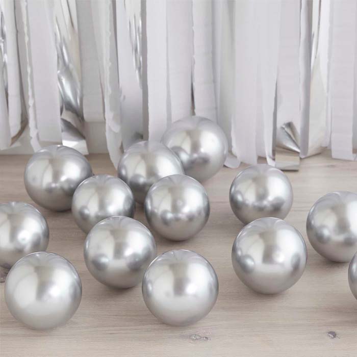 Sølv Chrome Mini Balloner - 40 stk. til festlige anledninger