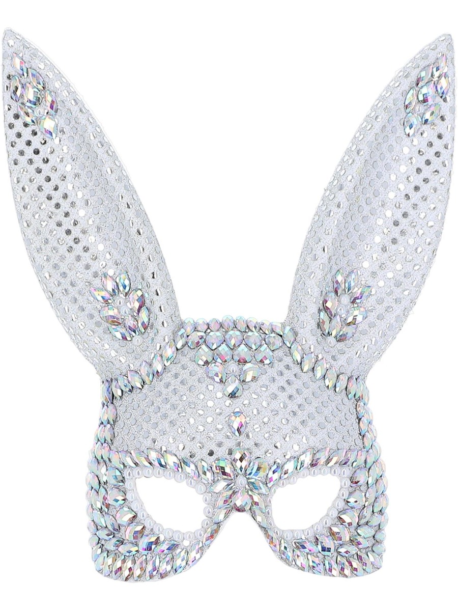 Sølv Glitter Kanin Maske til Festlige Anledninger