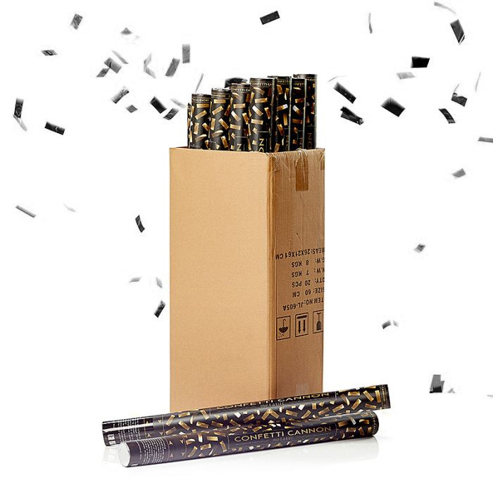 Sølv Konfettirør 60 cm - Metallic til Fest Deko