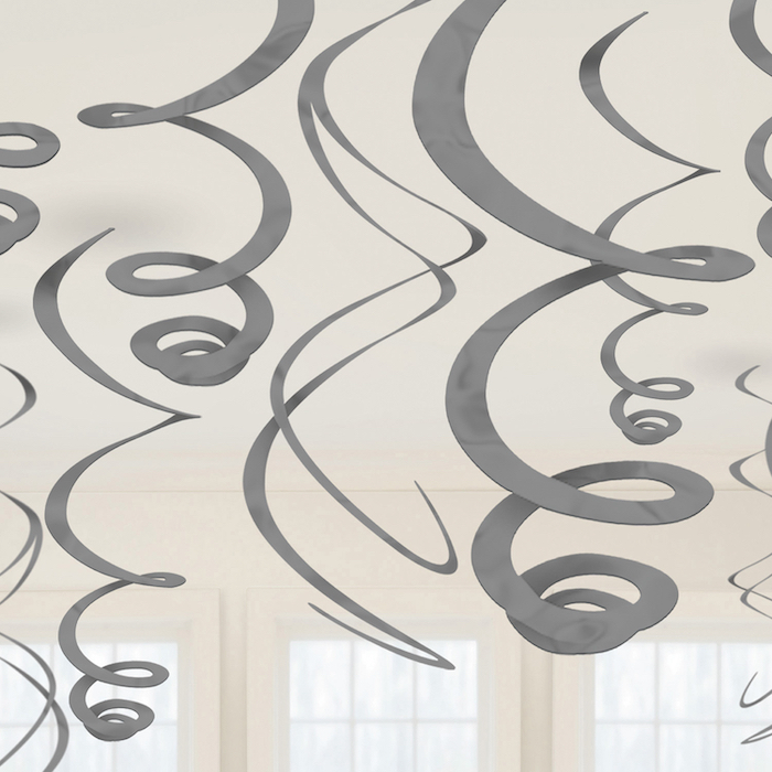 Sølv Swirls 12x55 cm til Festudsmykning