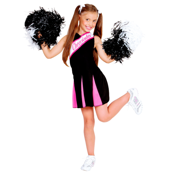 Sort   Pink Cheerleader Kostume Til Børn