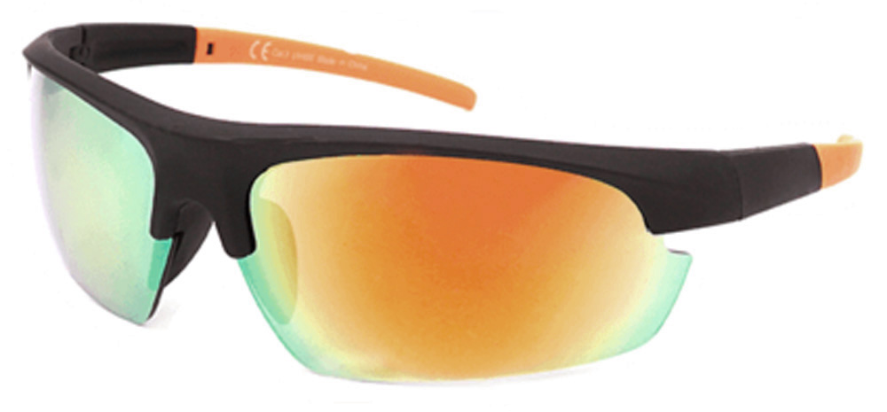 Sportssolbriller "Mont Blanc" - Sort & Orange Design