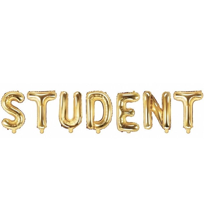 Studenter Folieballoner i Guld - Festlige Deko 40 cm