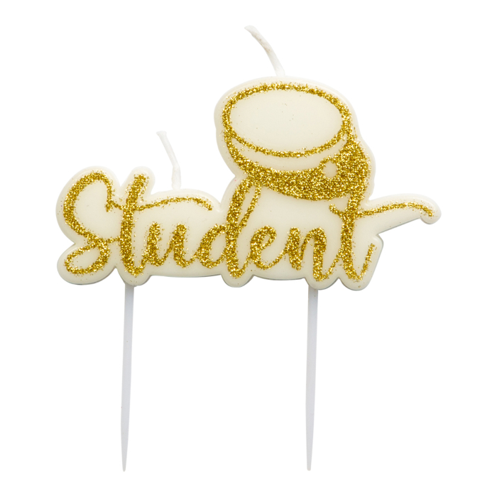 Studenter Kagelys i Guld - 6 stk. til Festen