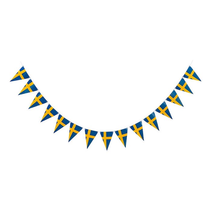 Sverige Flagguirlande - 3,6 meter til feststemning