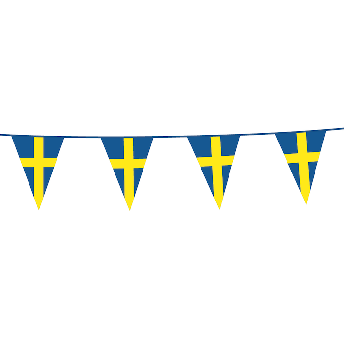 Sverige Flagguirlande 10 Meter - Festlig Dekoration