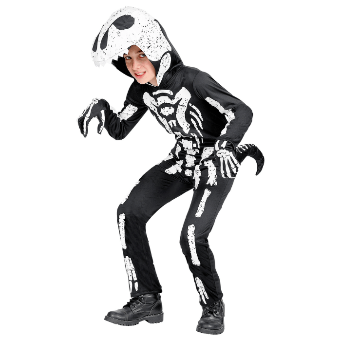 T-rex Skelet Kostume til Børn - Fantastisk Halloween!