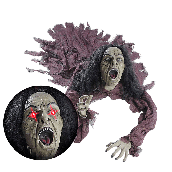 Talende Heks med Lysende Øjne - Perfekt til Halloween!