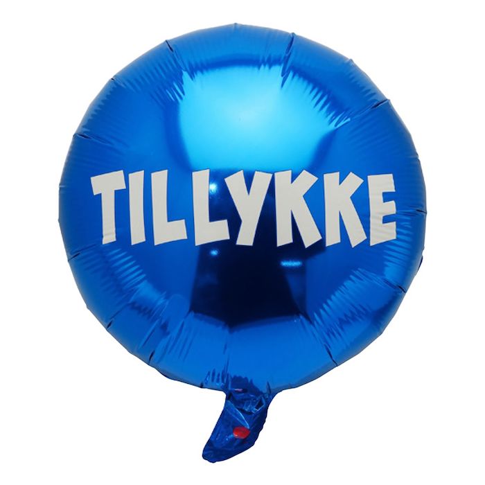 Blå Tillykke Folieballon - 45 cm til Fødselsdagseventyr