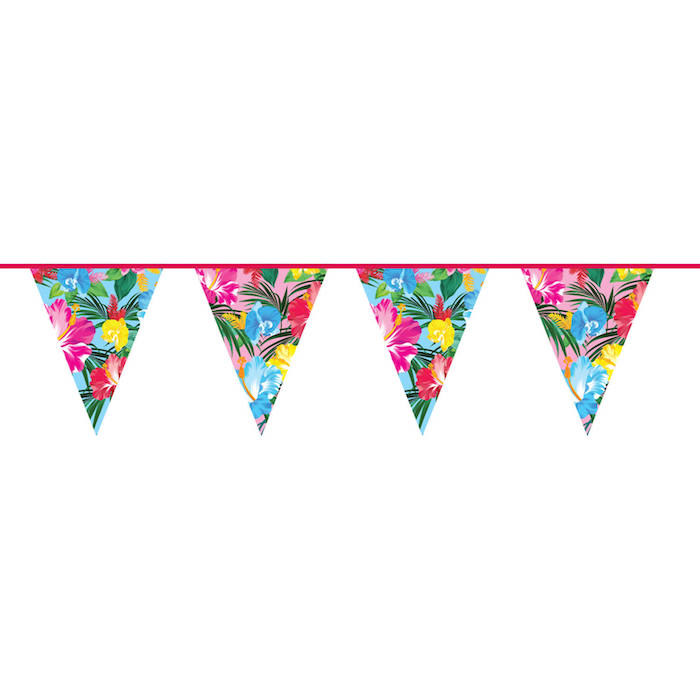 Tropisk Blomster Flagguirlande 10 Meter til Hawaii Tema