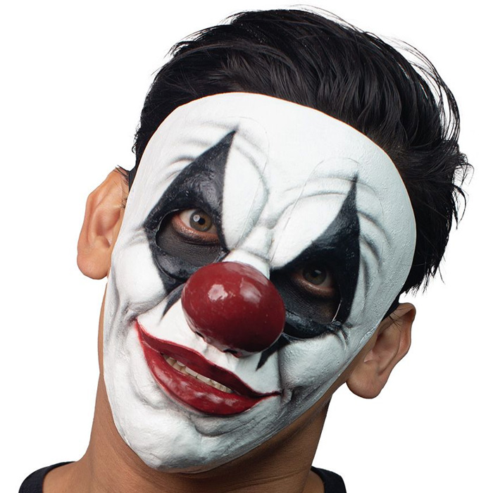 Uhyggelig Sort Klovne Maske til Halloween - Skab Frygt!