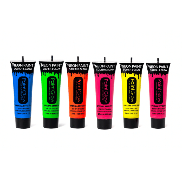 Neon UV Kropsmaling - 6 Pakker til Festen!