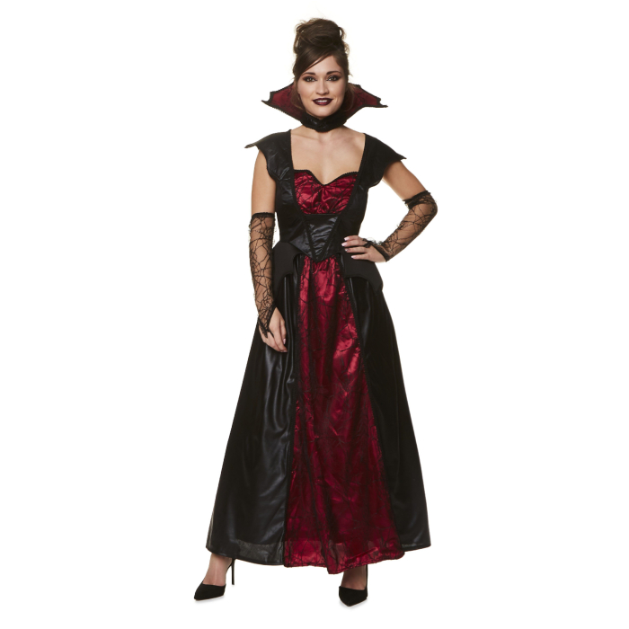 Vampyrkostume i Sort og Rød til Kvinder - Perfekt til Halloween!