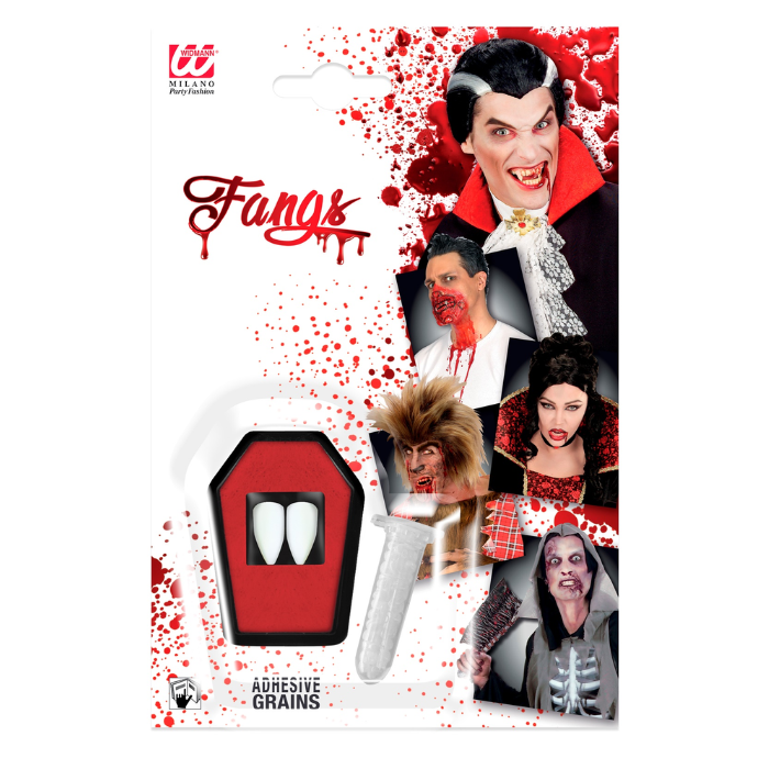 Vampyrtænder med lim til Halloween-fest!