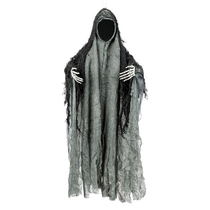 Ansigtsløst Halloween Spøgelse i Sort - 46 cm