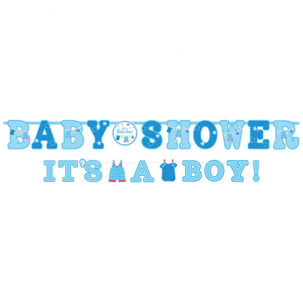 Baby Shower Banner i Blå Nuancer til Drengs Fest