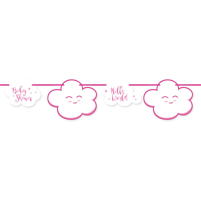 Babyshower Guirlande i Pink - Festlig Dekoration