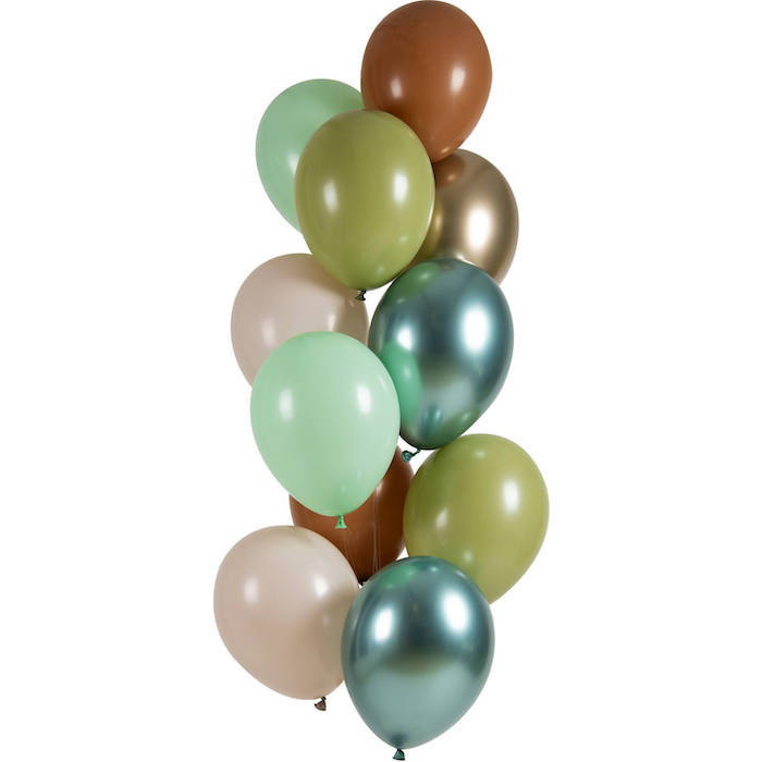 Grønne Nuancer Balloner 12 stk. - Festlige Deko!