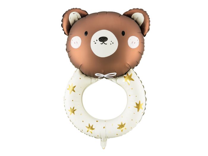 Bamse Baby Rangle Folieballon med Guldstjerne 88x61 cm
