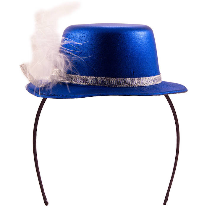 Blå Metallisk Mini Top Hat til Festlige Anledninger