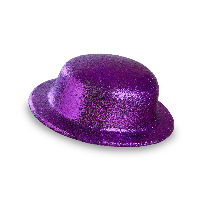 Lilla Glitter Bowlerhat - Perfekt til festlige anledninger!