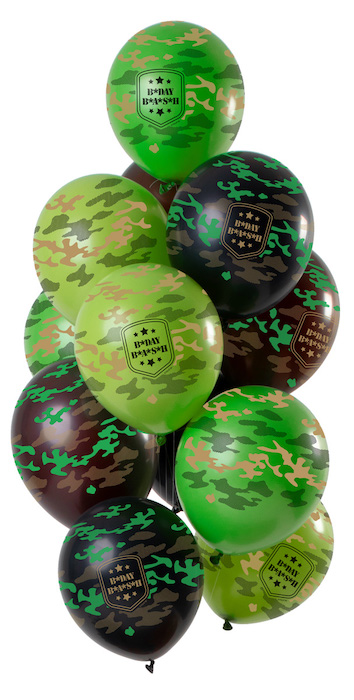 Kamuflage Balloner "B Day" 12 stk. - Festdekorationer