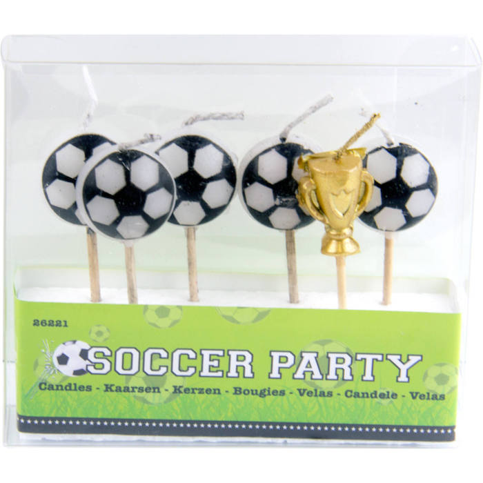 Fodboldlys 6x - 6x1,5 cm til festlig dekoration