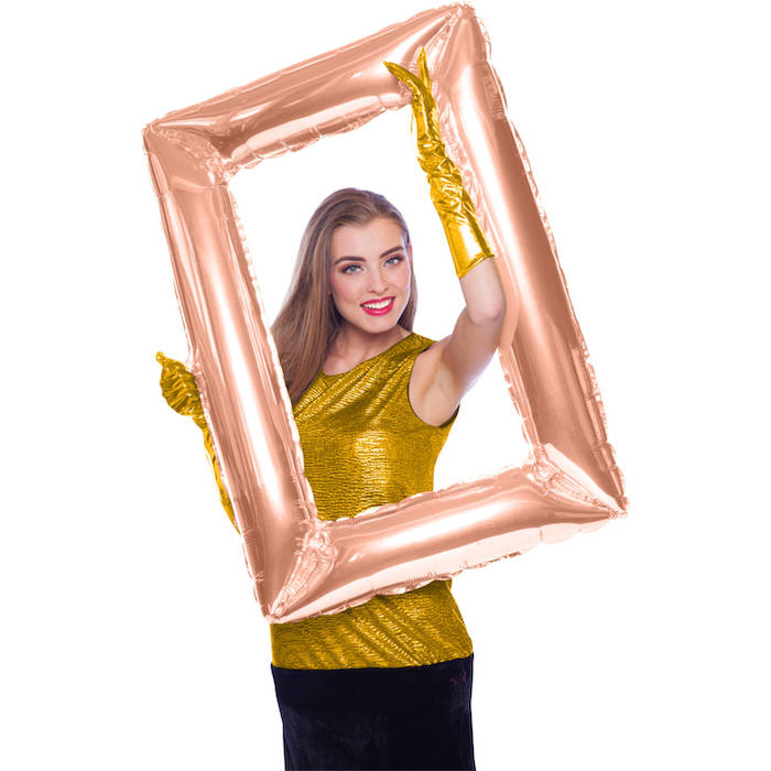 Folieballon Fotoramme i Rosegold - 85 x 60 cm