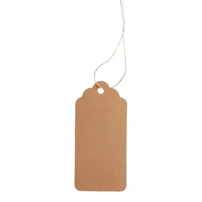 Gavemærker i Naturlig Brun med Snor - Perfekte til Gaver!
