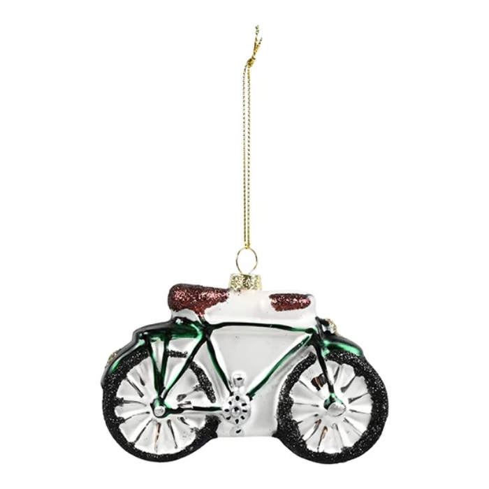 Glimmer Cykel Ophæng med Guld Snor - Julepynt Tilbud!